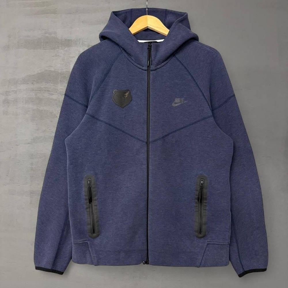 Nike Tech Fleece Windrunner Memphis Grizzlies Hoodie Navy Blue Full Zip Large